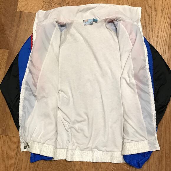 Vintage Spalding Windbreaker Jacket Basketball Full Zip White 90s Size Large - Picture 6 of 7